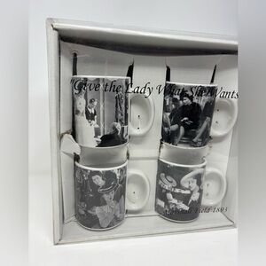 Marshall Fields Coffee Mugs 2006 Vintage Shopping Scenes Set Of 4 Cups 10 Ounces